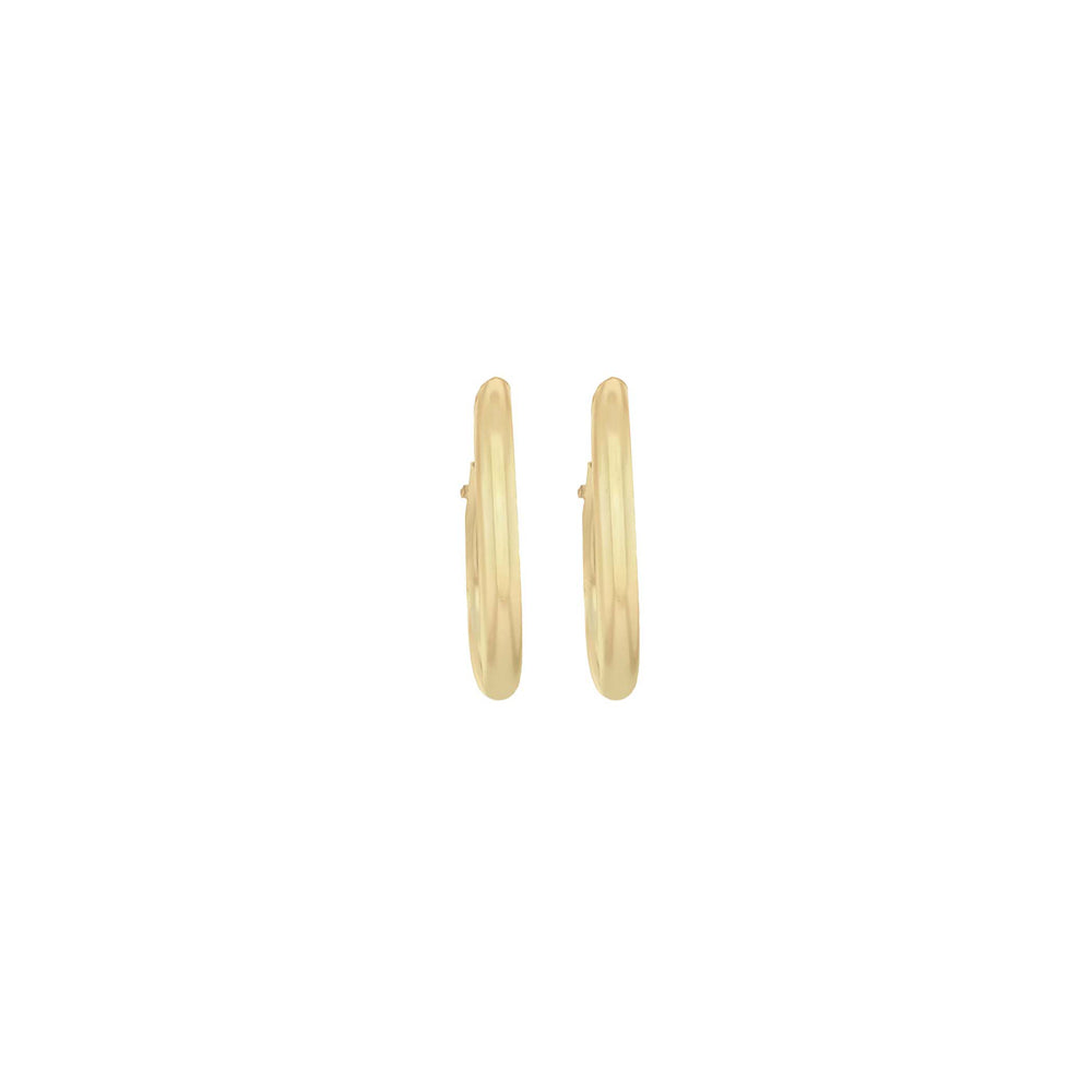 9ct Yellow Gold 11mm Plain Sleeper Hoop Earrings image 2