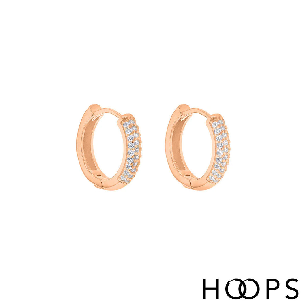 Rose Gold Vermeil 13mm Stone Set Huggies