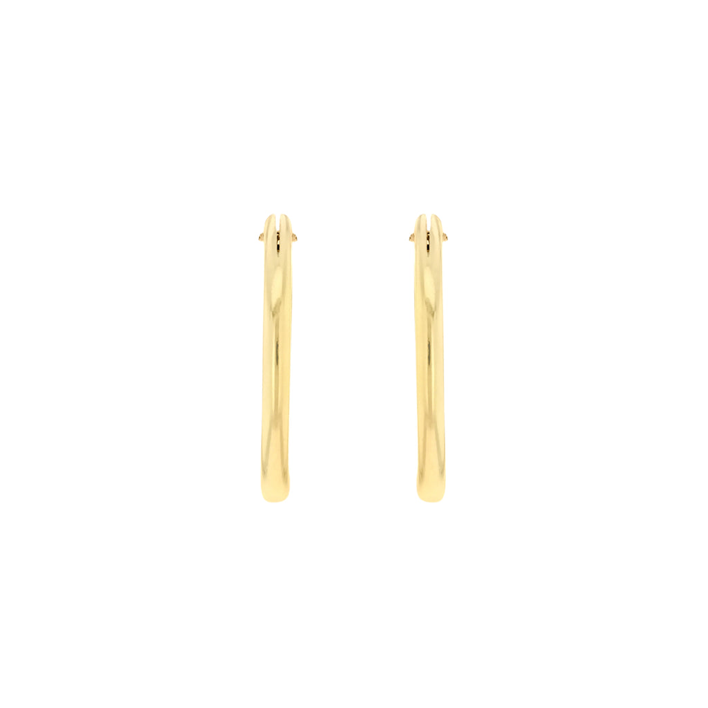 9ct Yellow Gold 18mm Plain Sleeper Hoop Earrings image 2