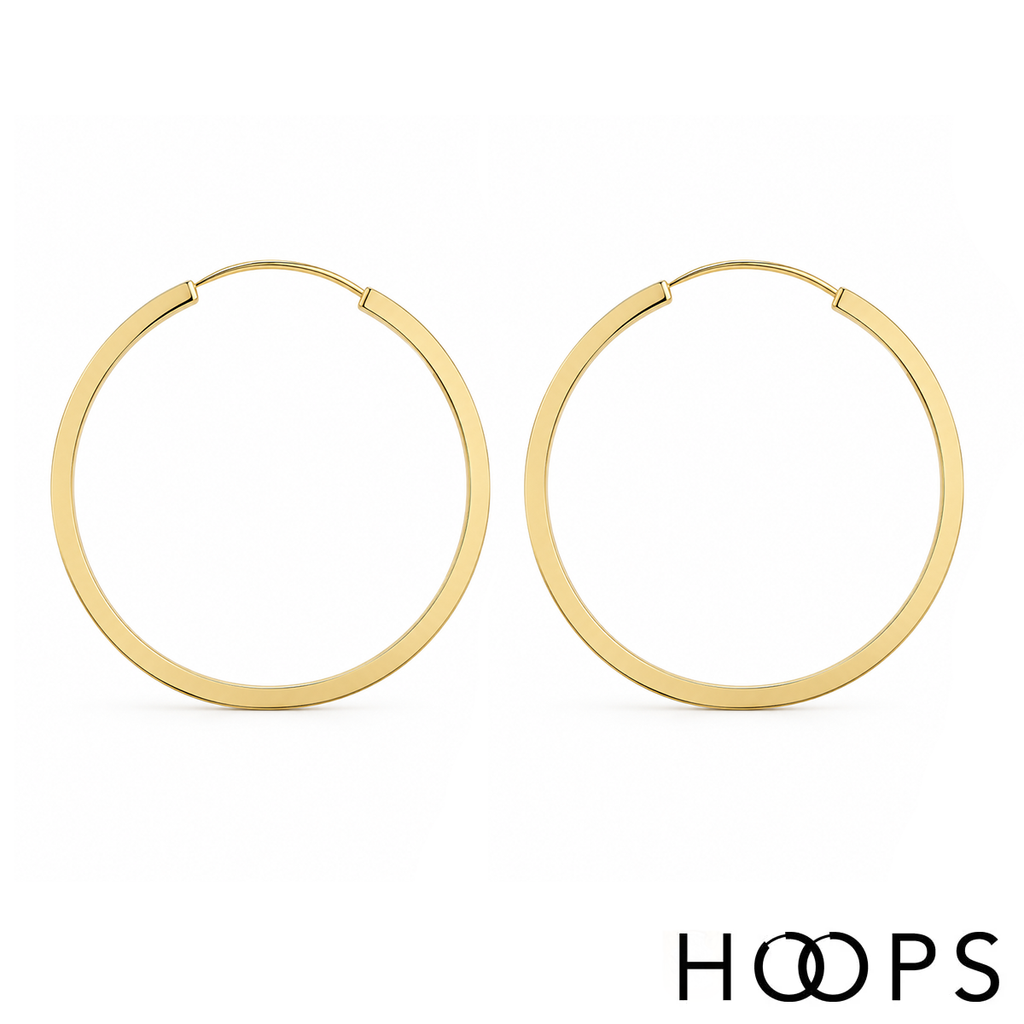 Yellow Gold Vermeil 40mm Classic Hoop Earrings