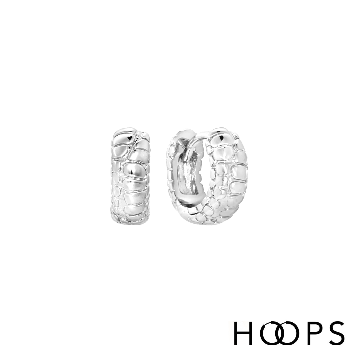 Sterling Silver Vintage Embossed Huggies